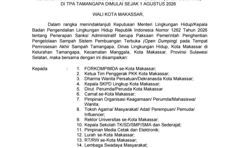 Instruksi Wali Kota: Mulai 1 Agustus, TPA Tamangapa Tak Lagi Terima Sampah Campur