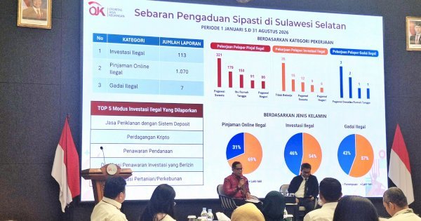OJK Sulselbar Terima Ribuan Pengaduan Aktivitas Keuangan Ilegal, Pinjol Jadi Perhatian
